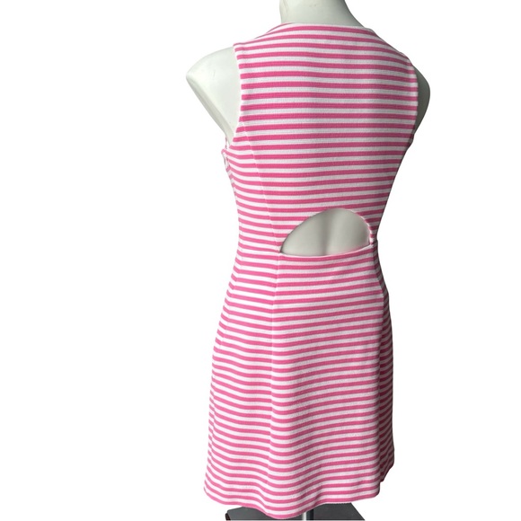 Lilly Pulitzer Whiting Hotty Pink Ottoman Stripe Cut Out Jersey Shift Dress,Sz 6 - Picture 7 of 15